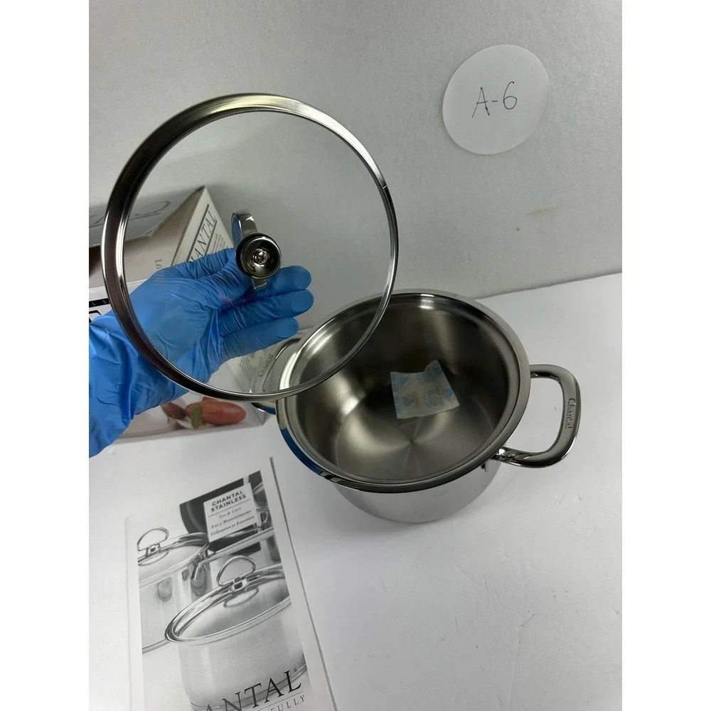 Chantal 2 Qt Stainless Steel Soup Pot SL32-160 w/ Glass Lid - New Other